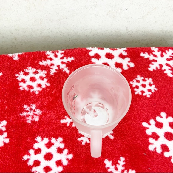 Christmas Tree Farm Frosted Coffee Mug Red Truck Holiday Snowflakes - Picture 5 of 6